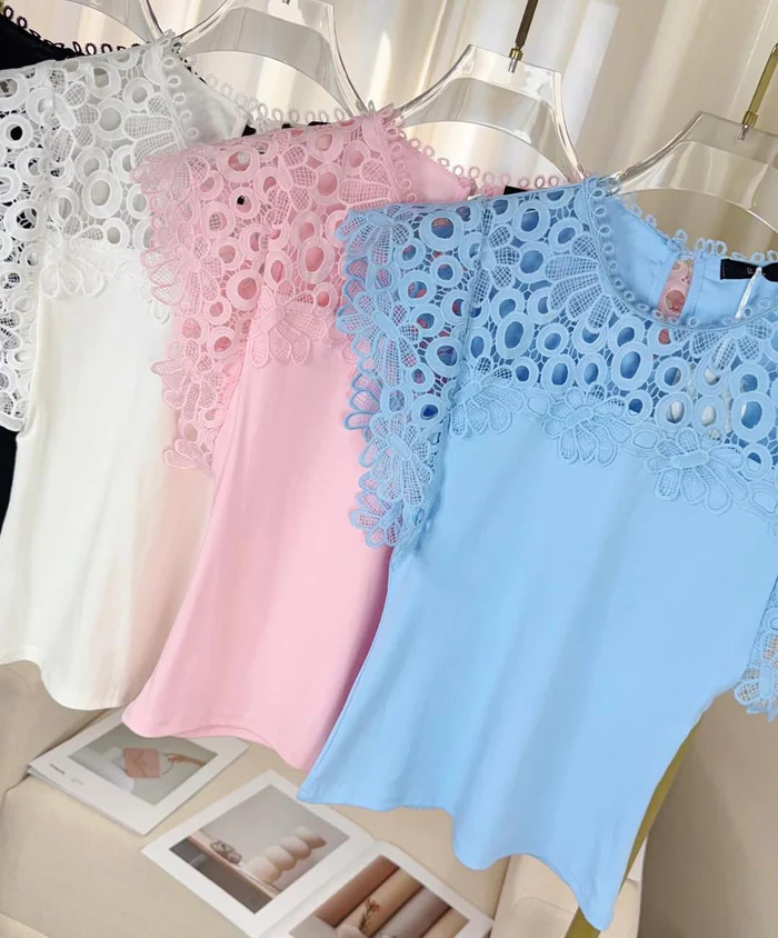 Blusa Algodão/Malha Tricô em Alto Relevo